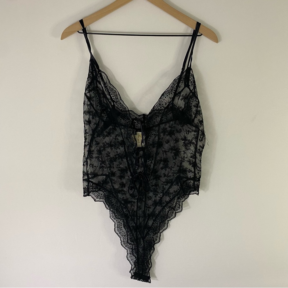 Victoria’s Secret Vintage Gold Label Teddy Lingerie Size Medium in Black